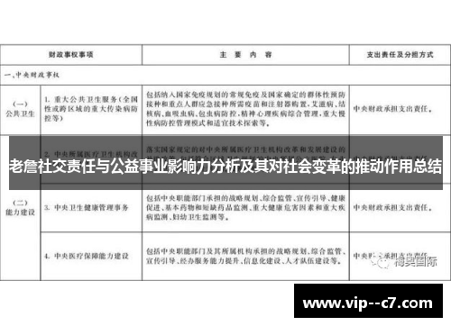 老詹社交责任与公益事业影响力分析及其对社会变革的推动作用总结